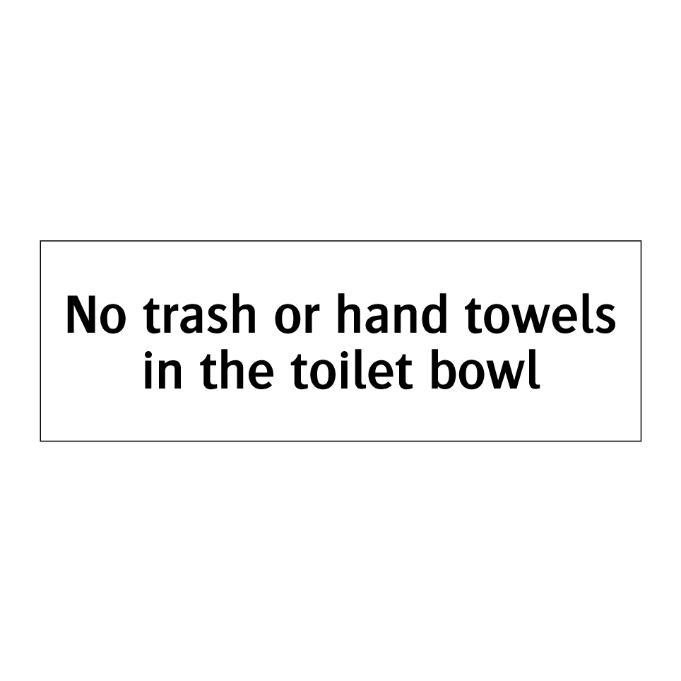 No trash or hand towels in the toilet bowl
