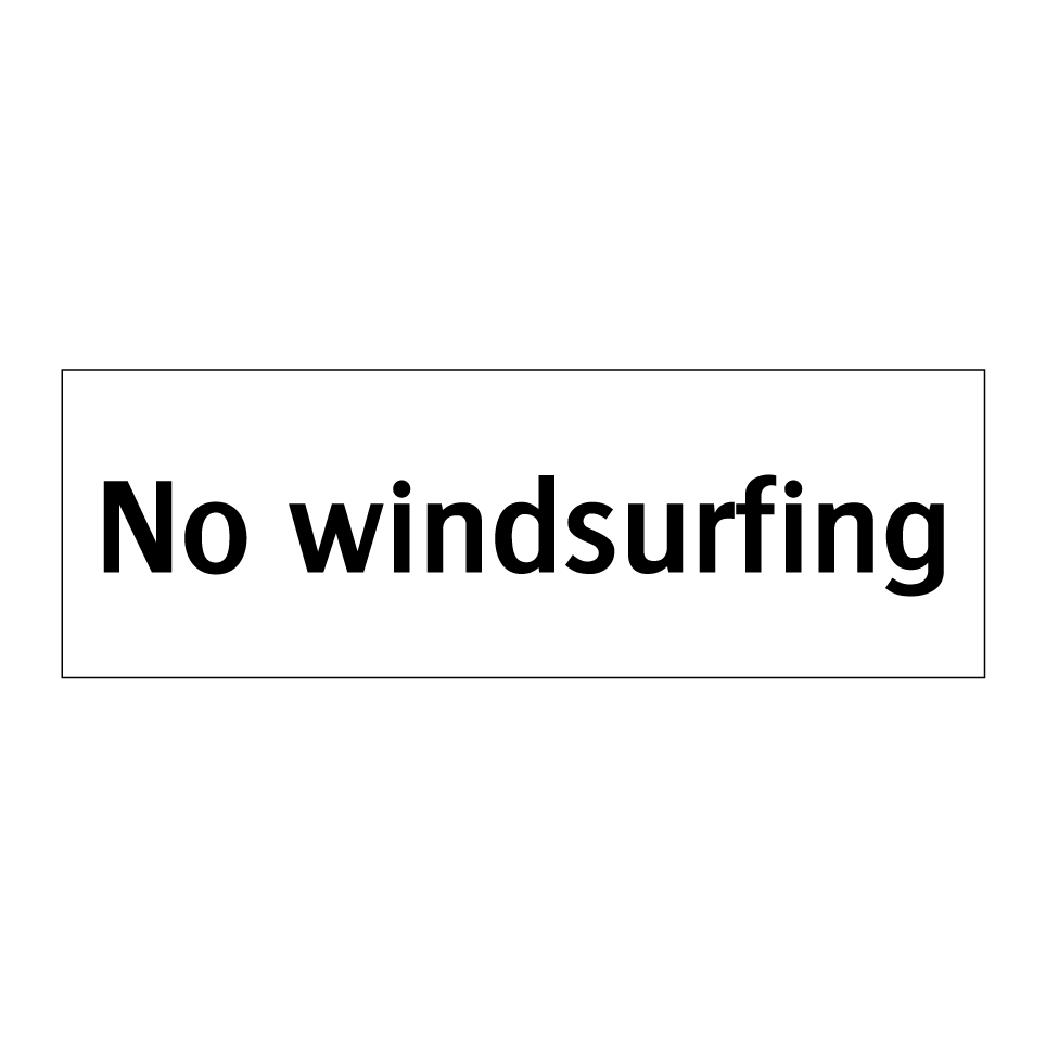 No windsurfing