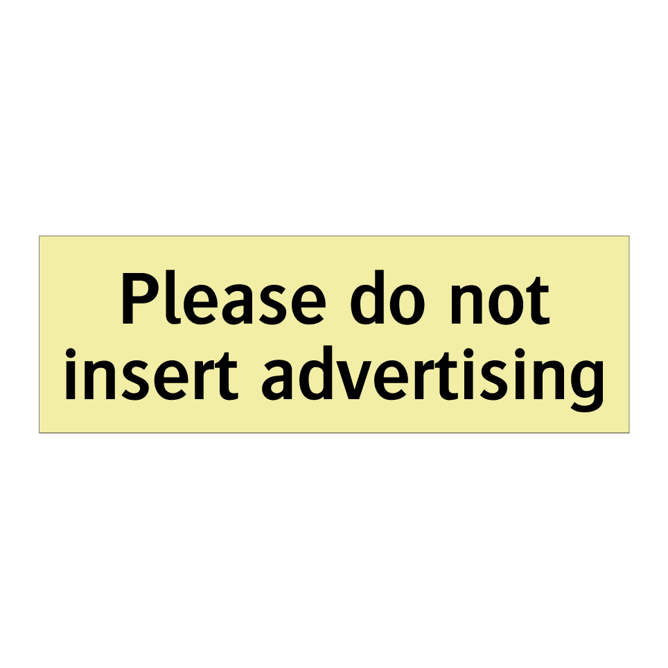 Please do not insert advertising