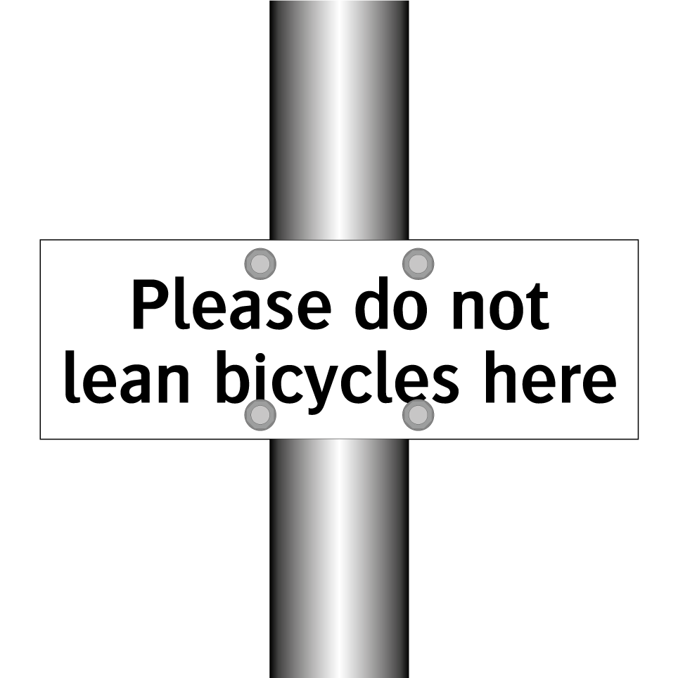 Please do not lean bicycles here