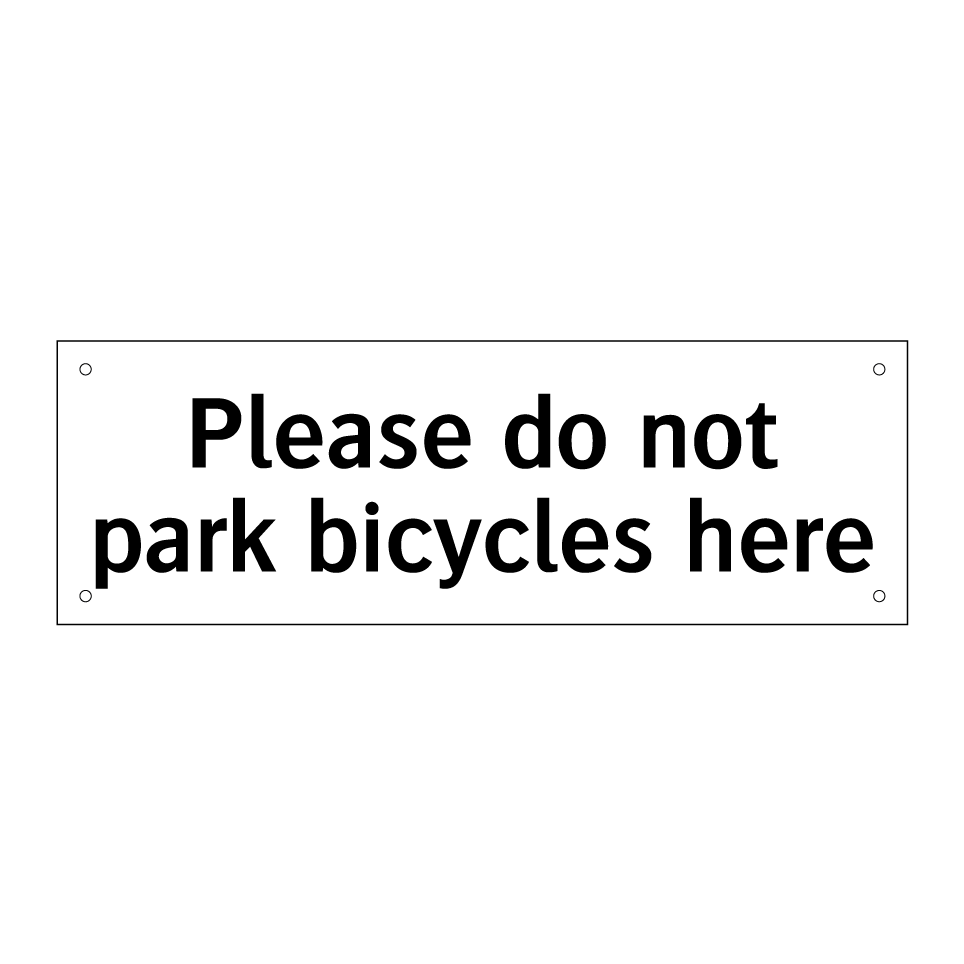 Please do not park bicycles here