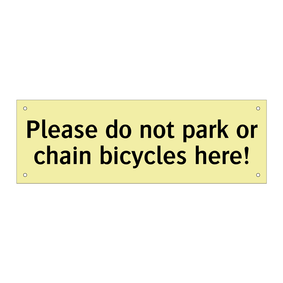 Please do not park or chain bicycles here!