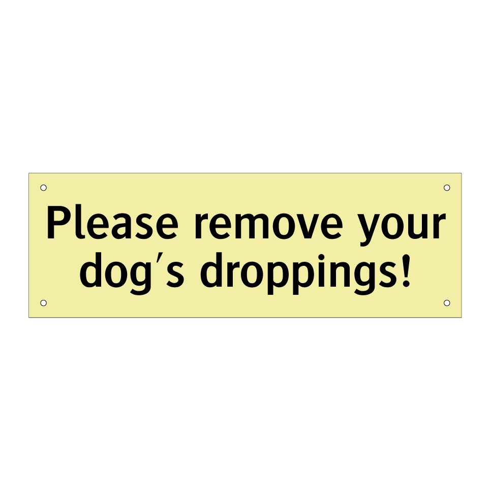 Please remove your dog's droppings!