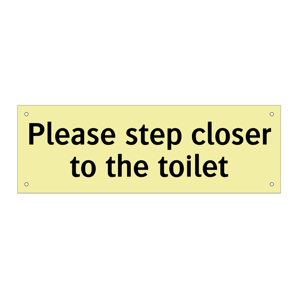 Please step closer to the toilet