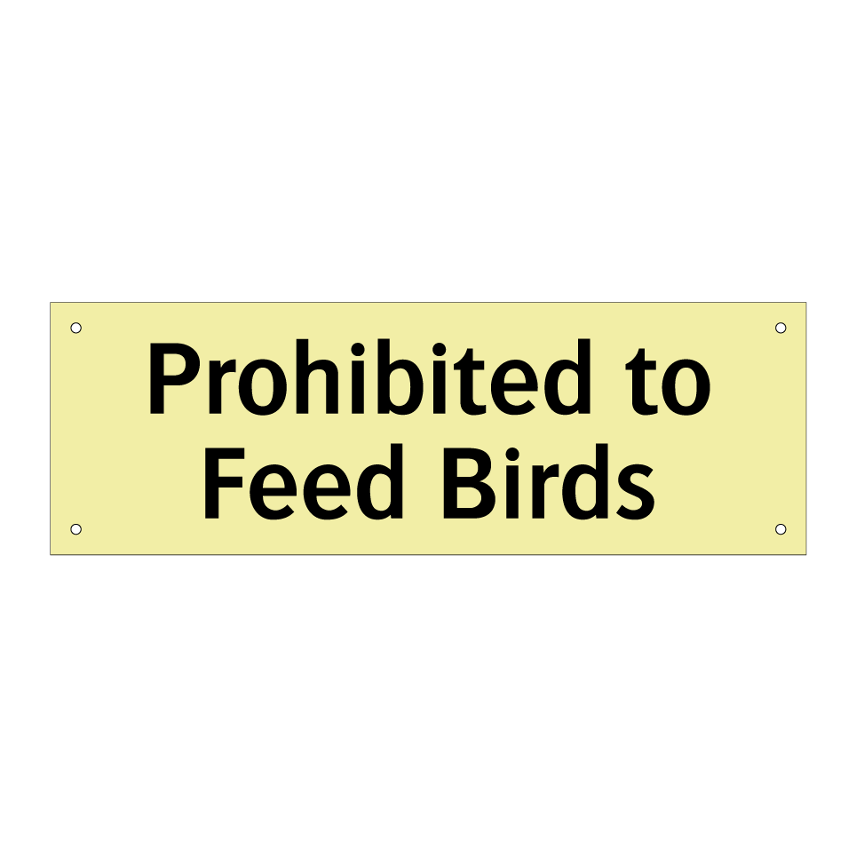Prohibited to Feed Birds