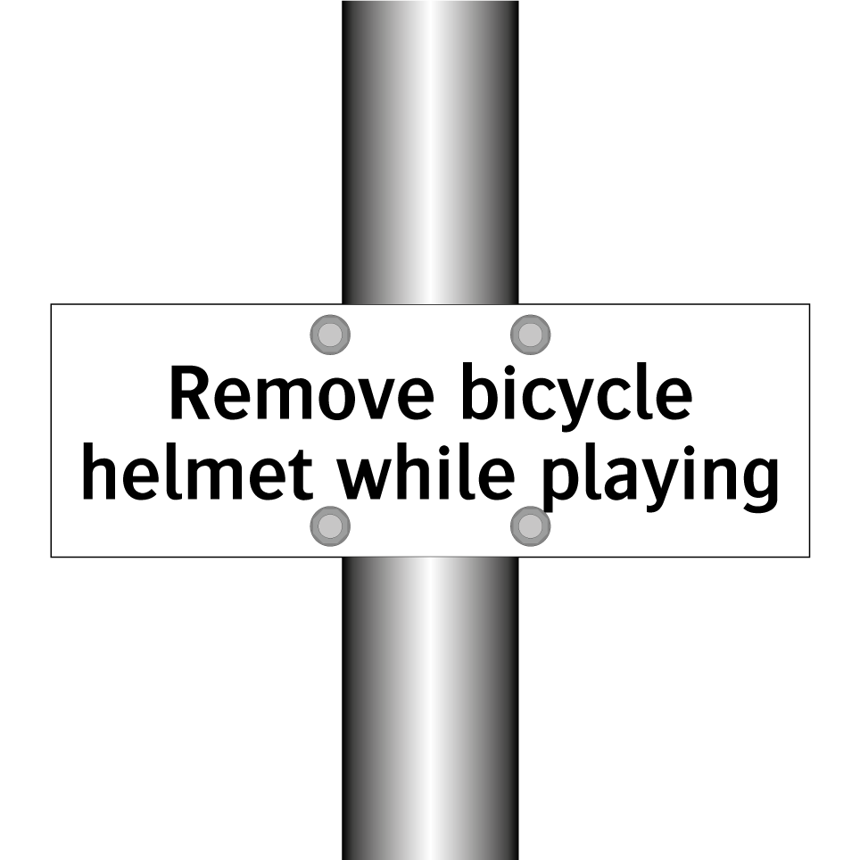 Remove bicycle helmet while playing