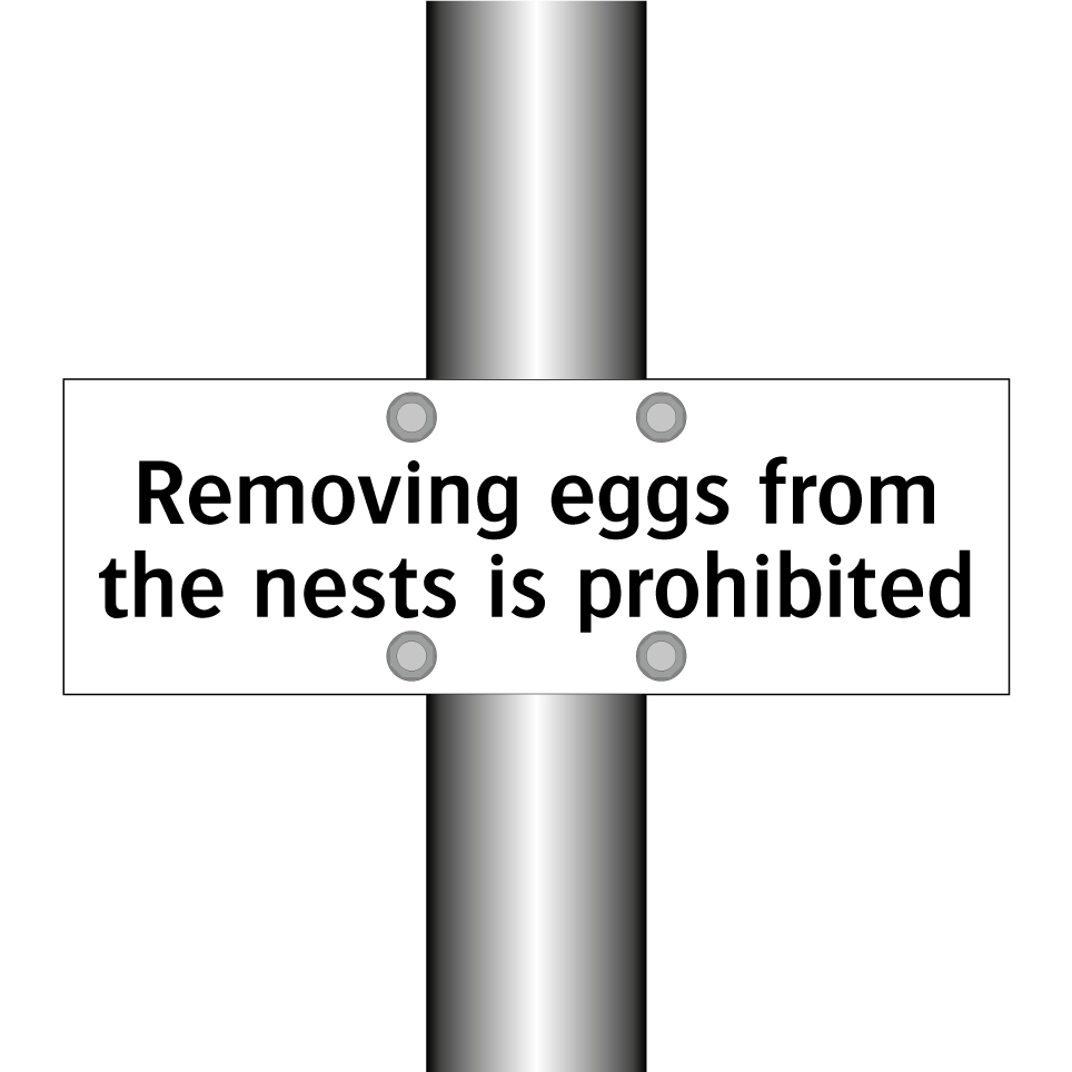 Removing eggs from the nests is prohibited