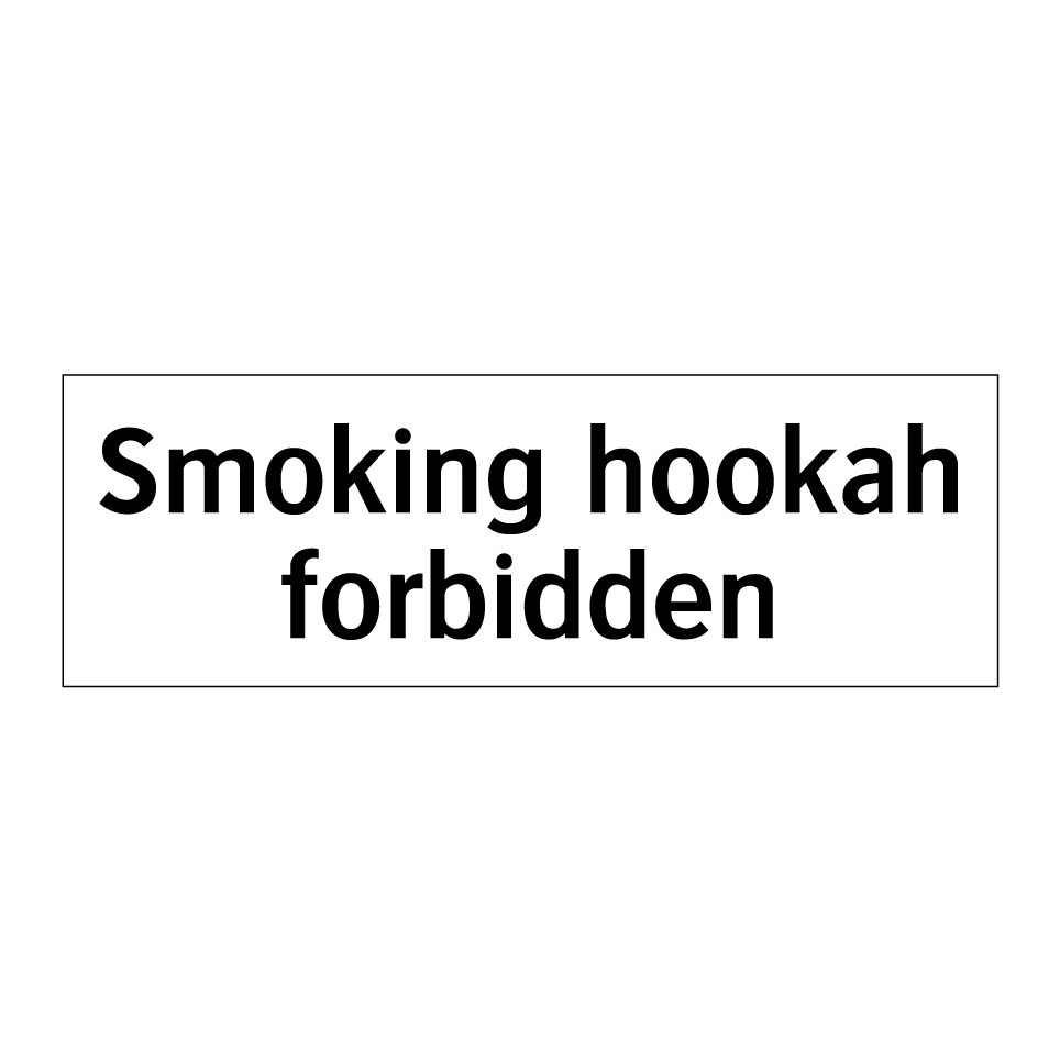 Smoking hookah forbidden