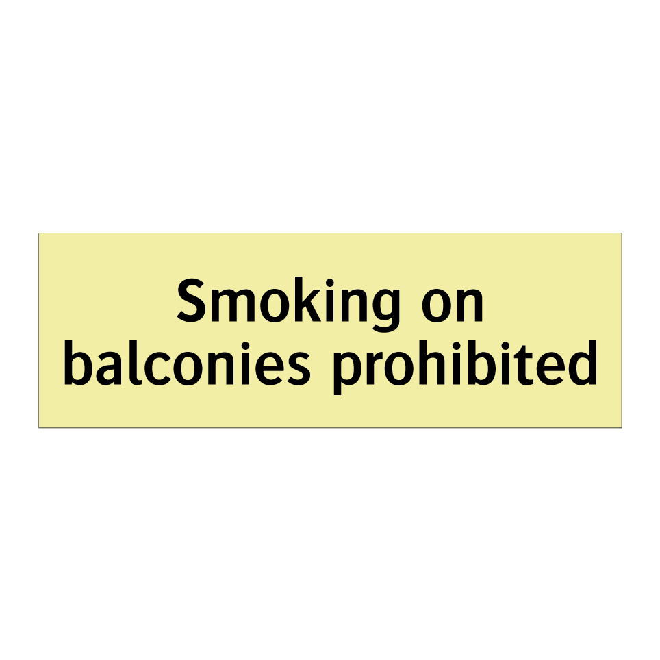 Smoking on balconies prohibited