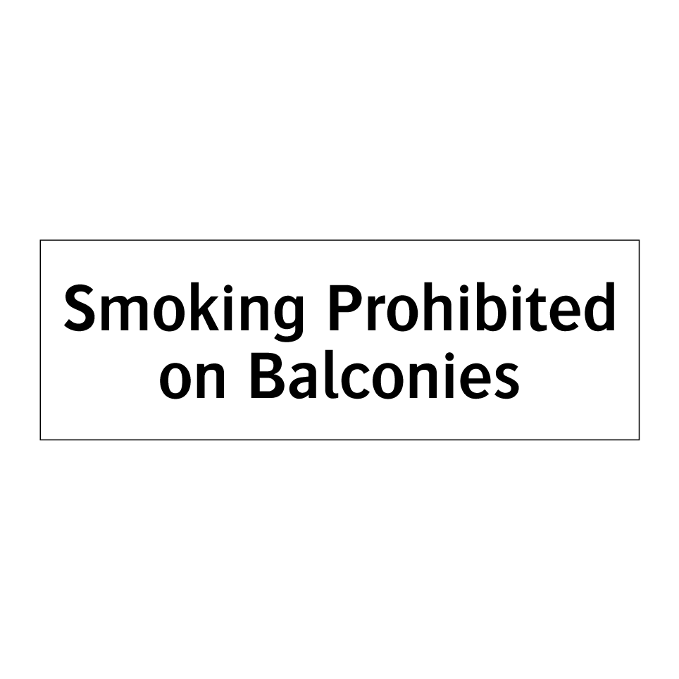 Smoking Prohibited on Balconies