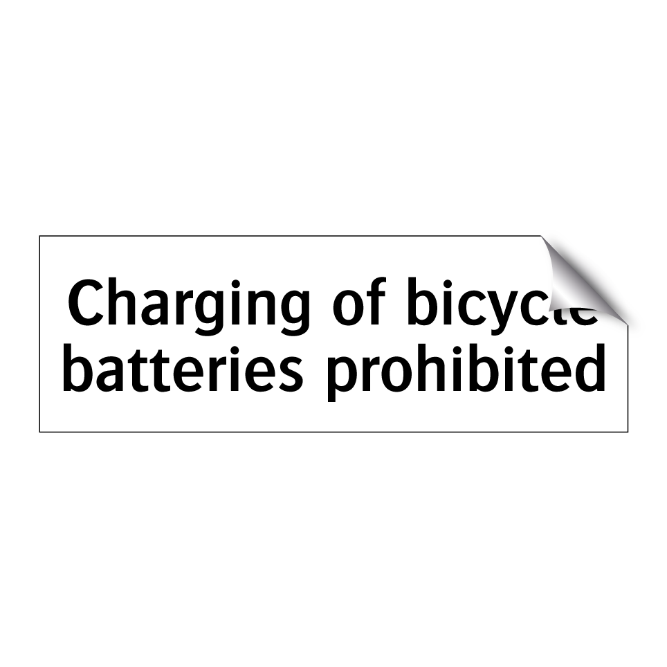 Charging of bicycle batteries prohibited