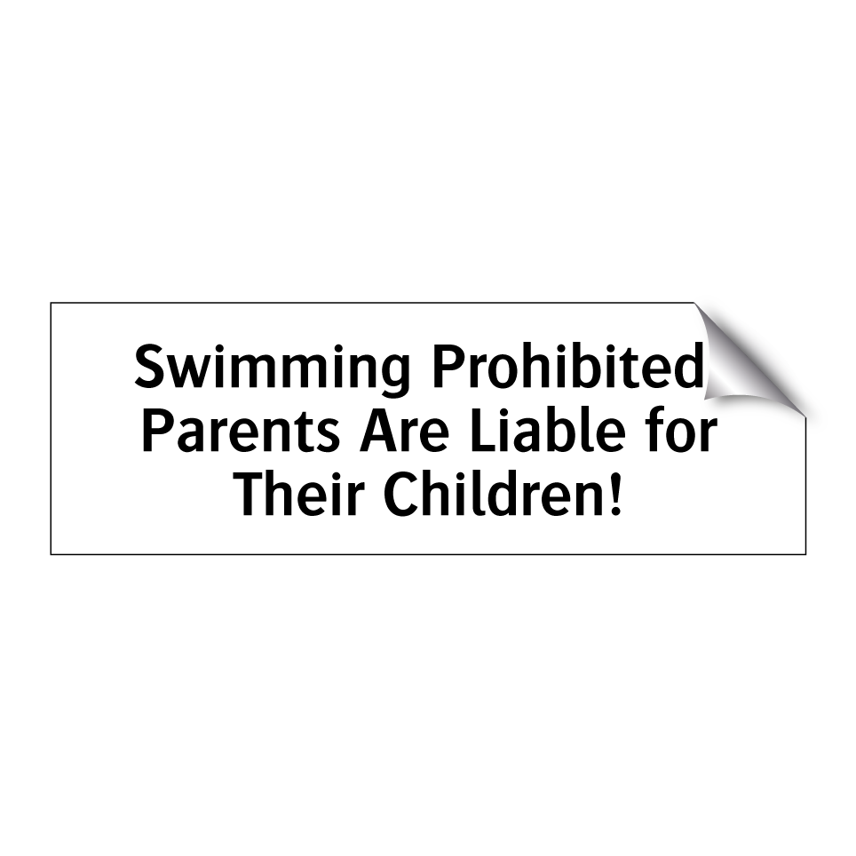 Swimming Prohibited! Parents Are Liable for Their Children!