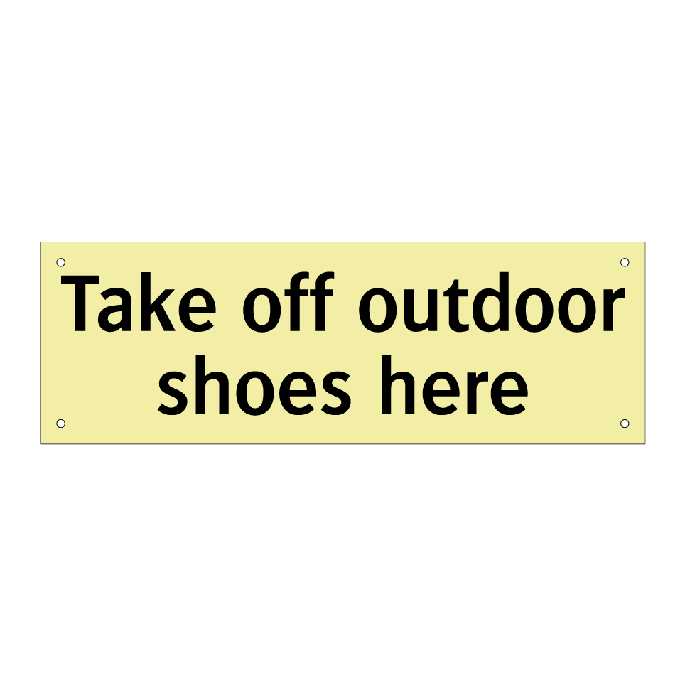 Take off outdoor shoes here
