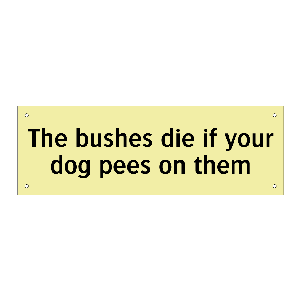 The bushes die if your dog pees on them