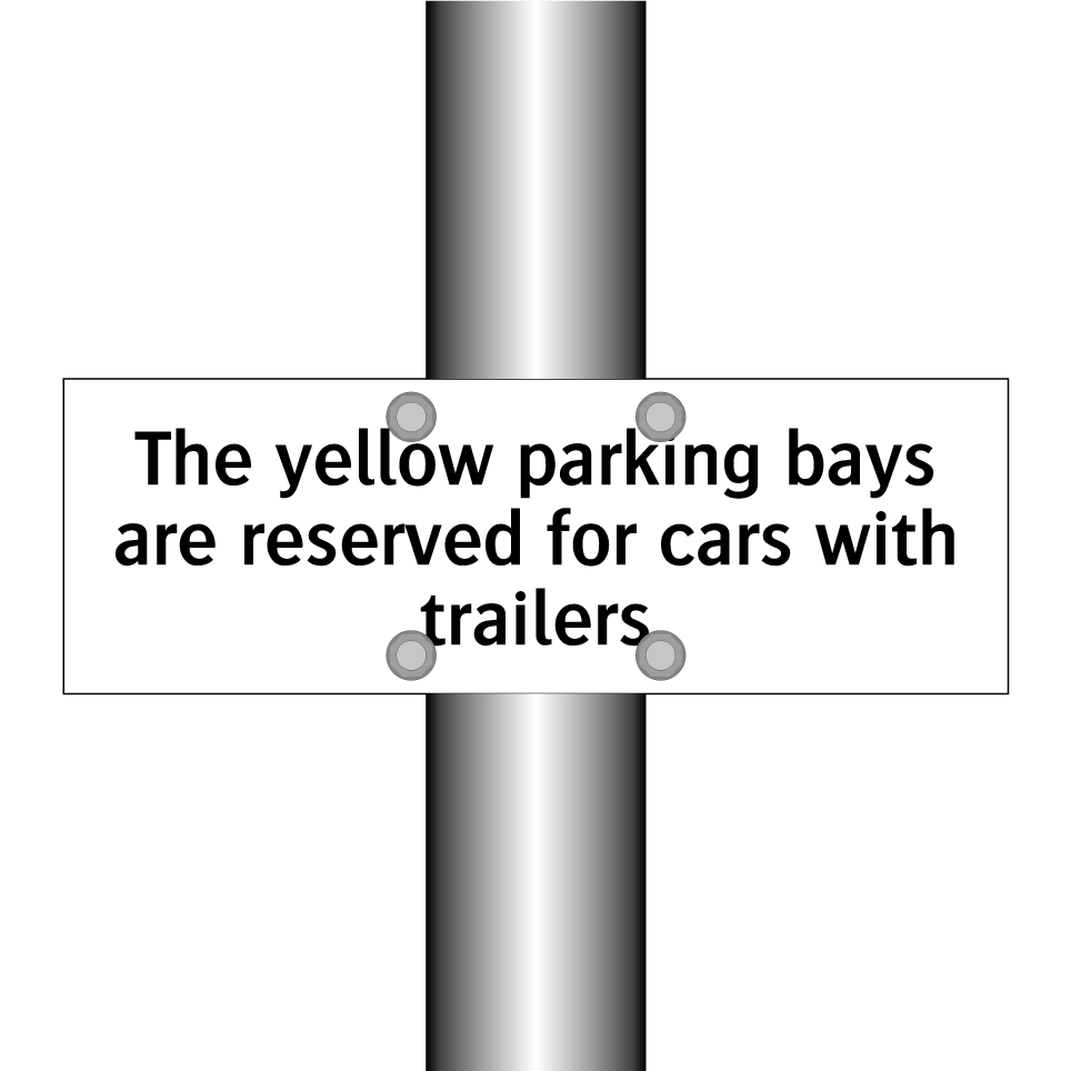 The yellow parking bays are reserved for cars with trailers
