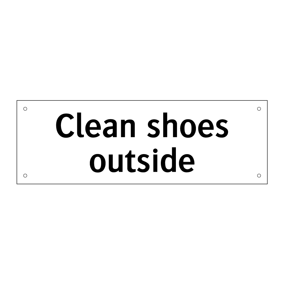 Clean shoes outside