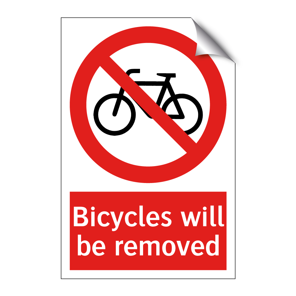 Bicycles will be removed
