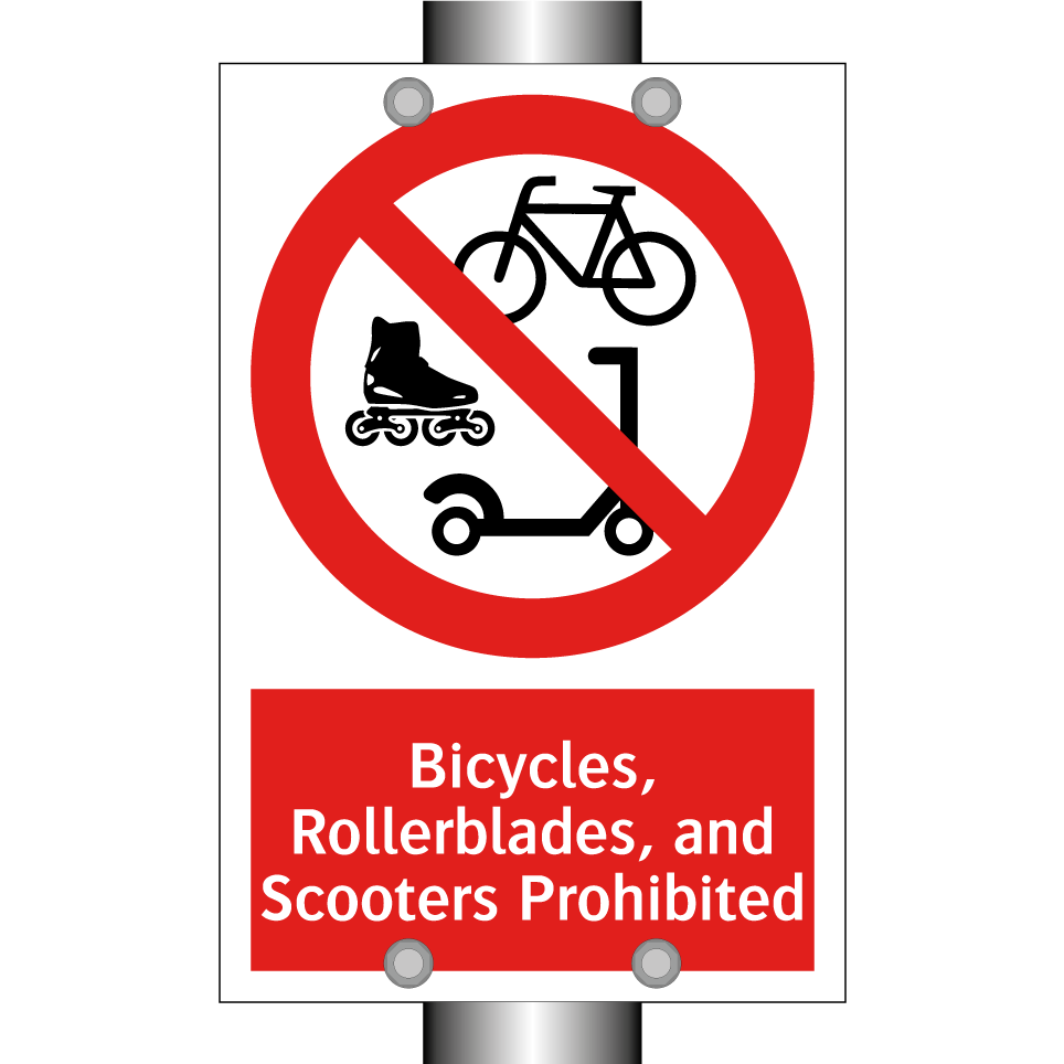 Bicycles, Rollerblades, and Scooters Prohibited