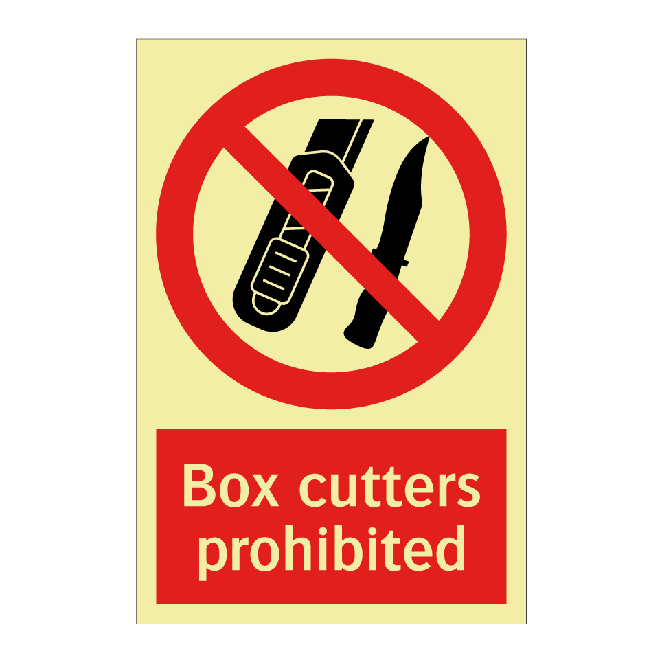 Box cutters prohibited