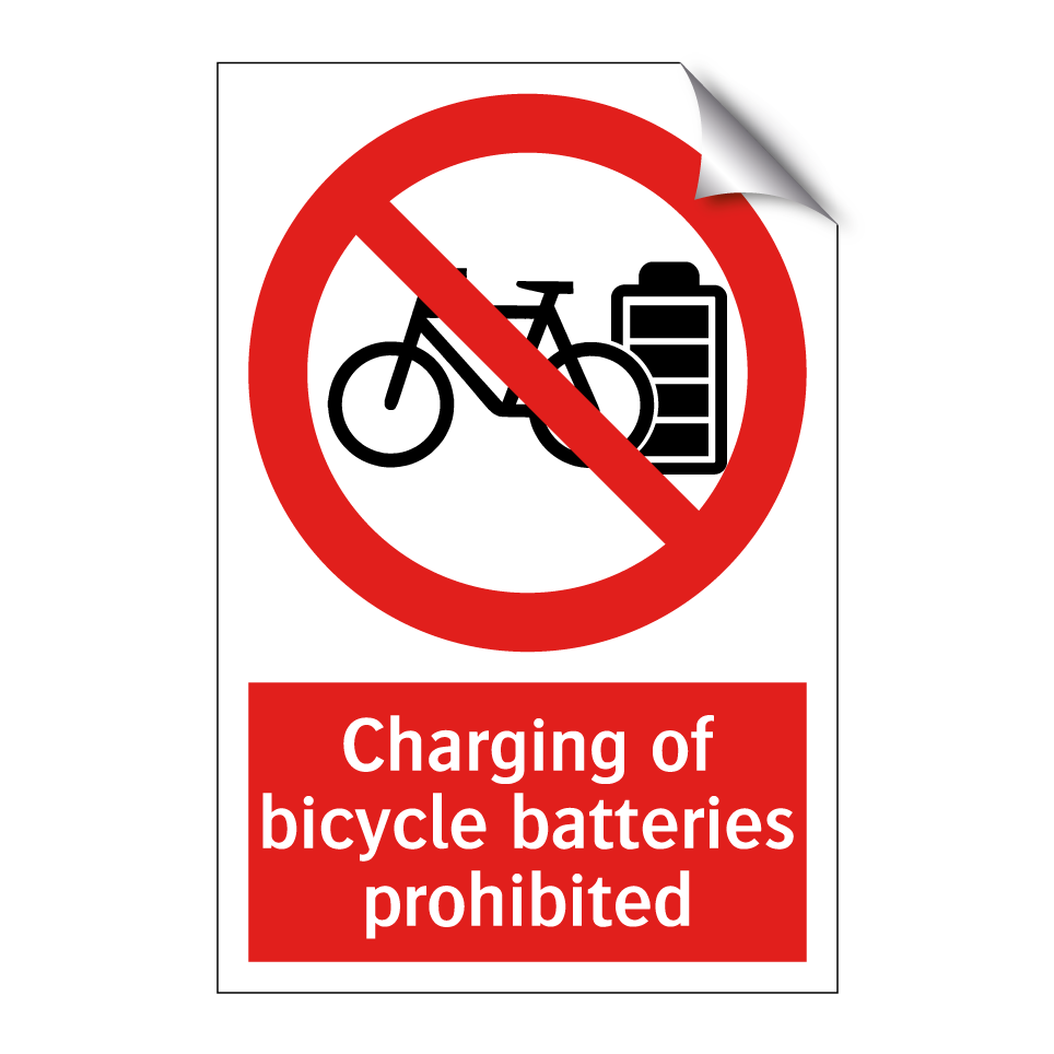 Charging of bicycle batteries prohibited