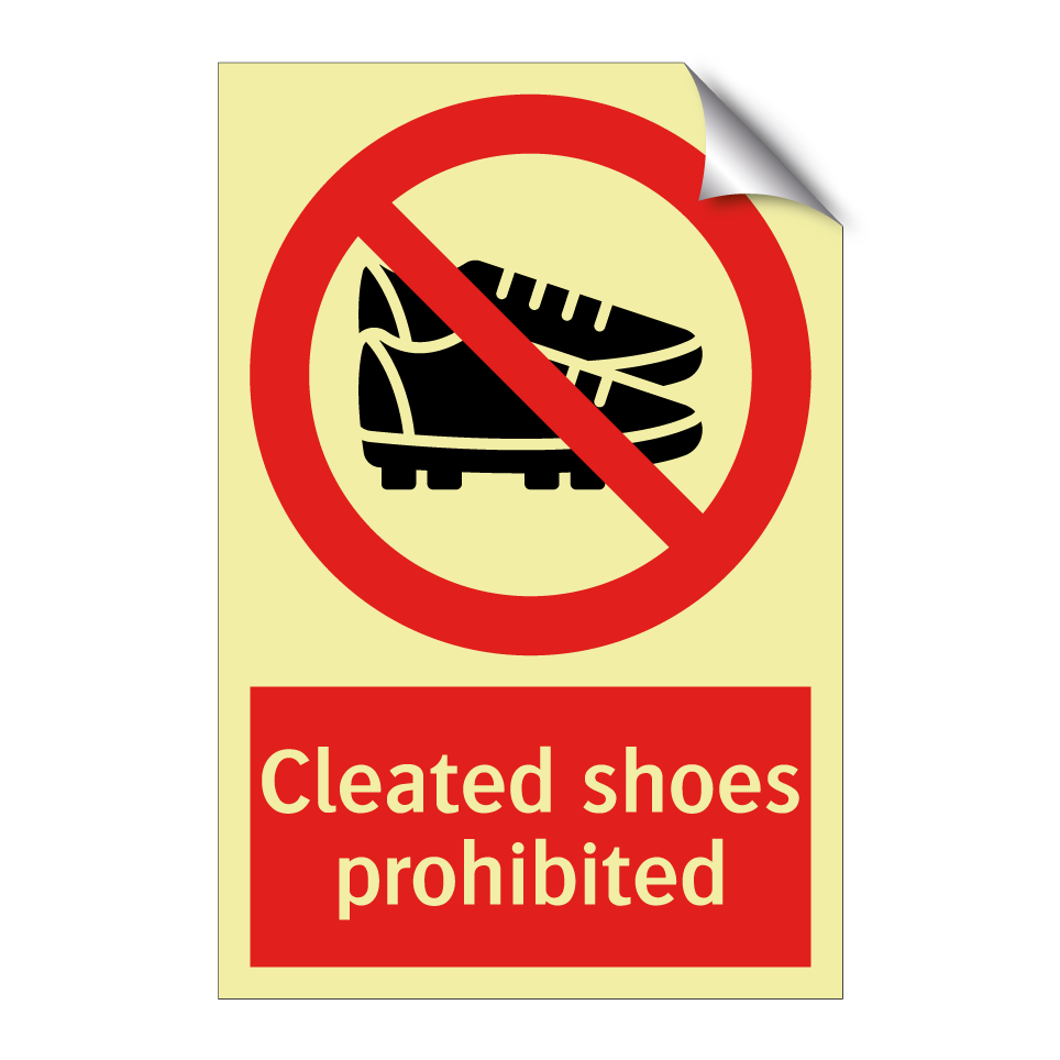 Cleated shoes prohibited