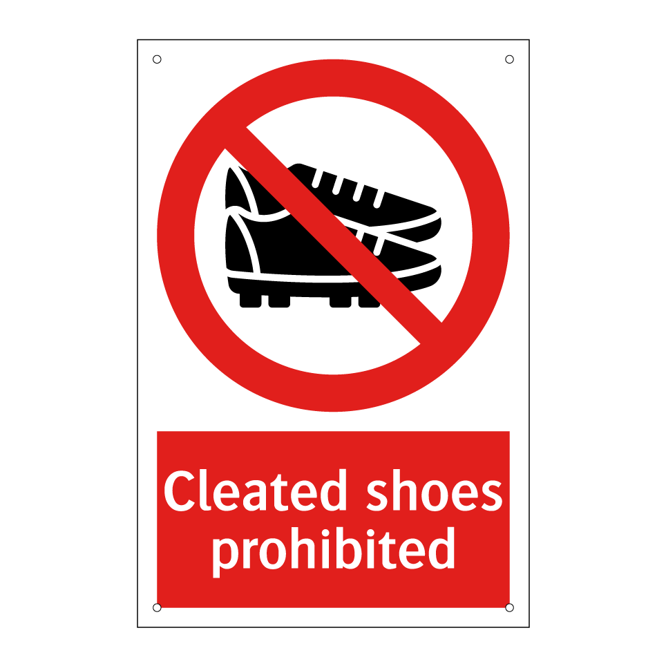 Cleated shoes prohibited