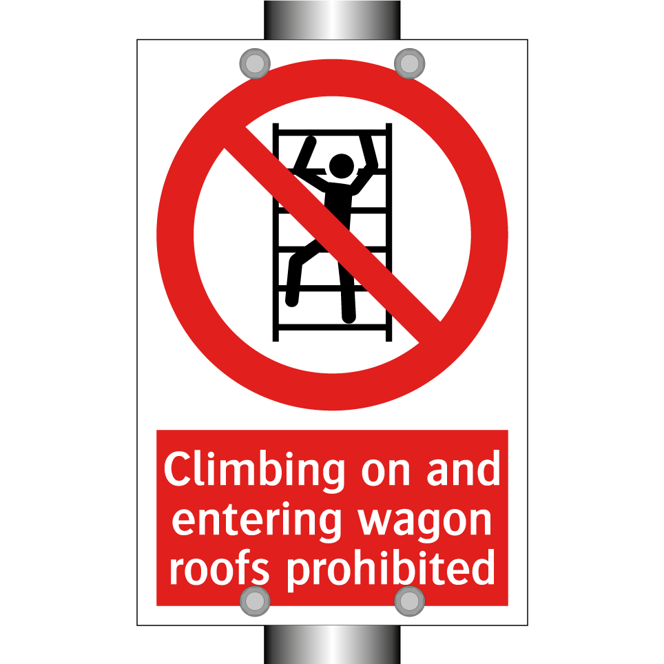 Climbing on and entering wagon roofs prohibited
