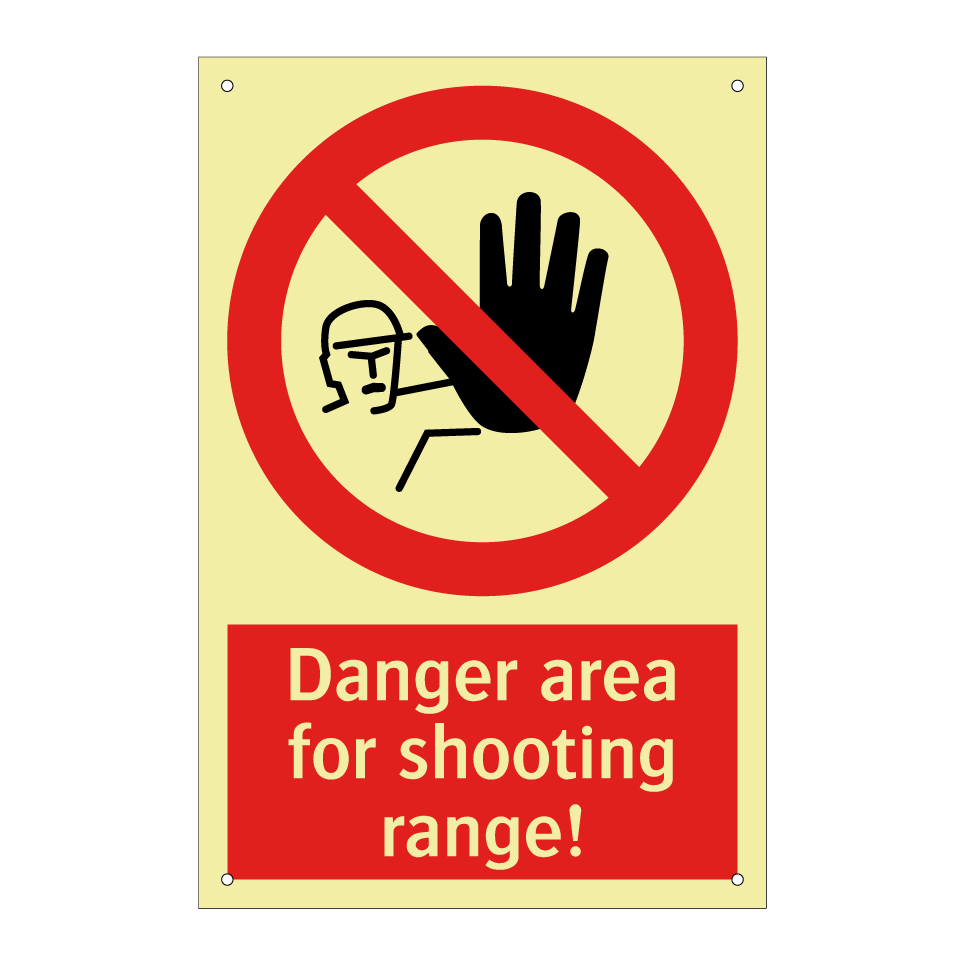 Danger area for shooting range!