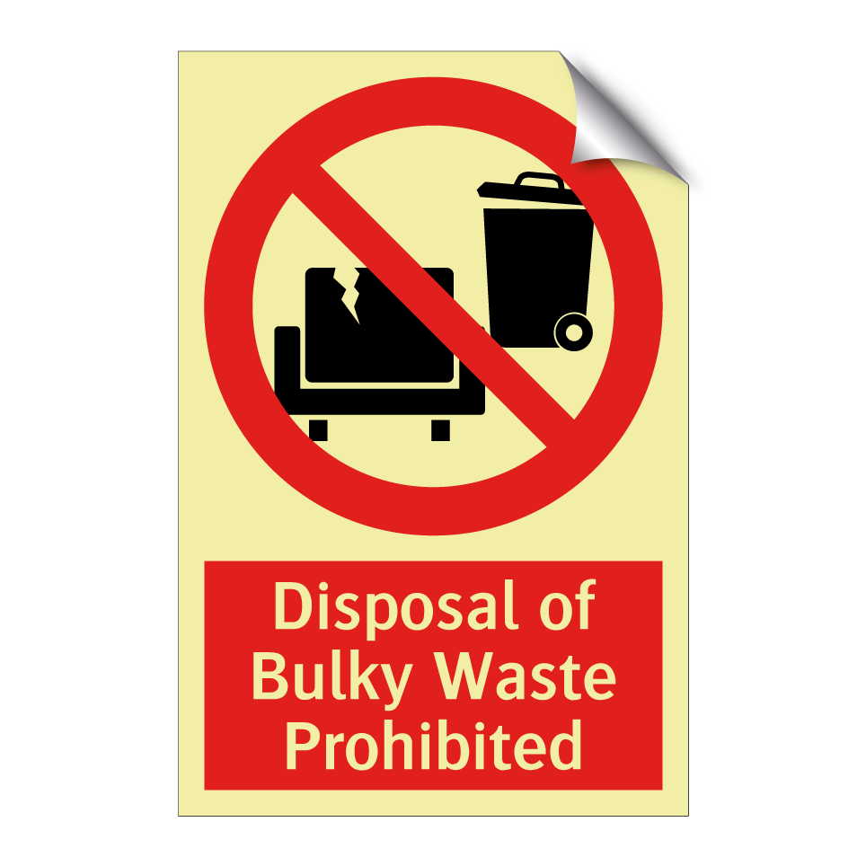 Disposal of Bulky Waste Prohibited