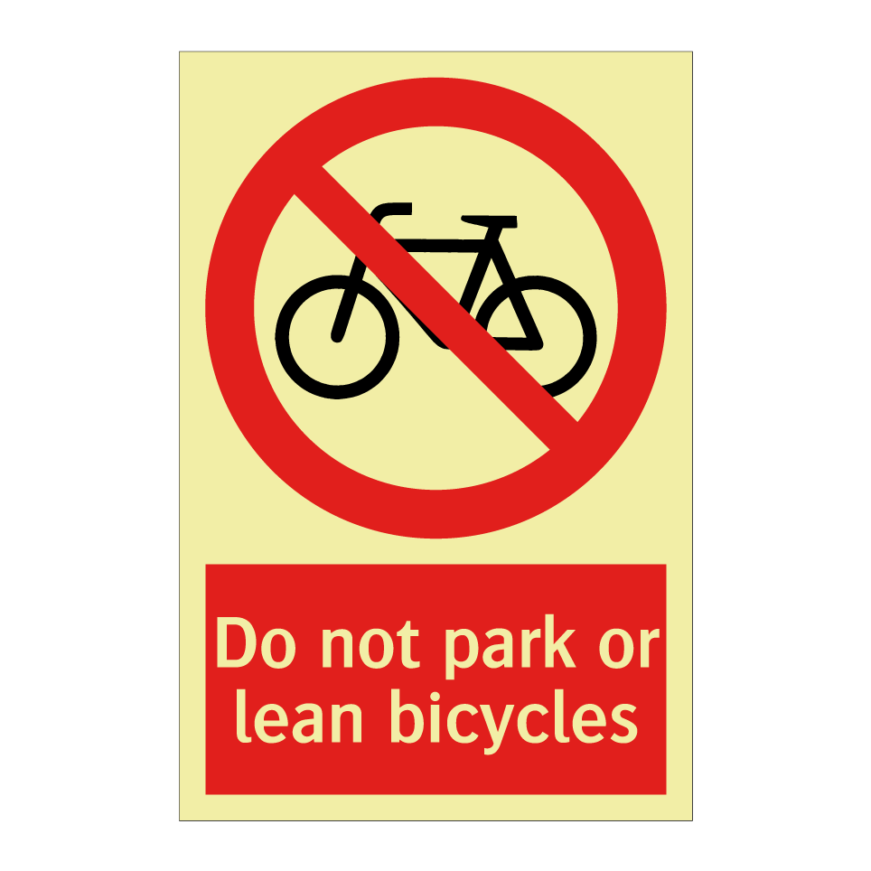 Do not park or lean bicycles