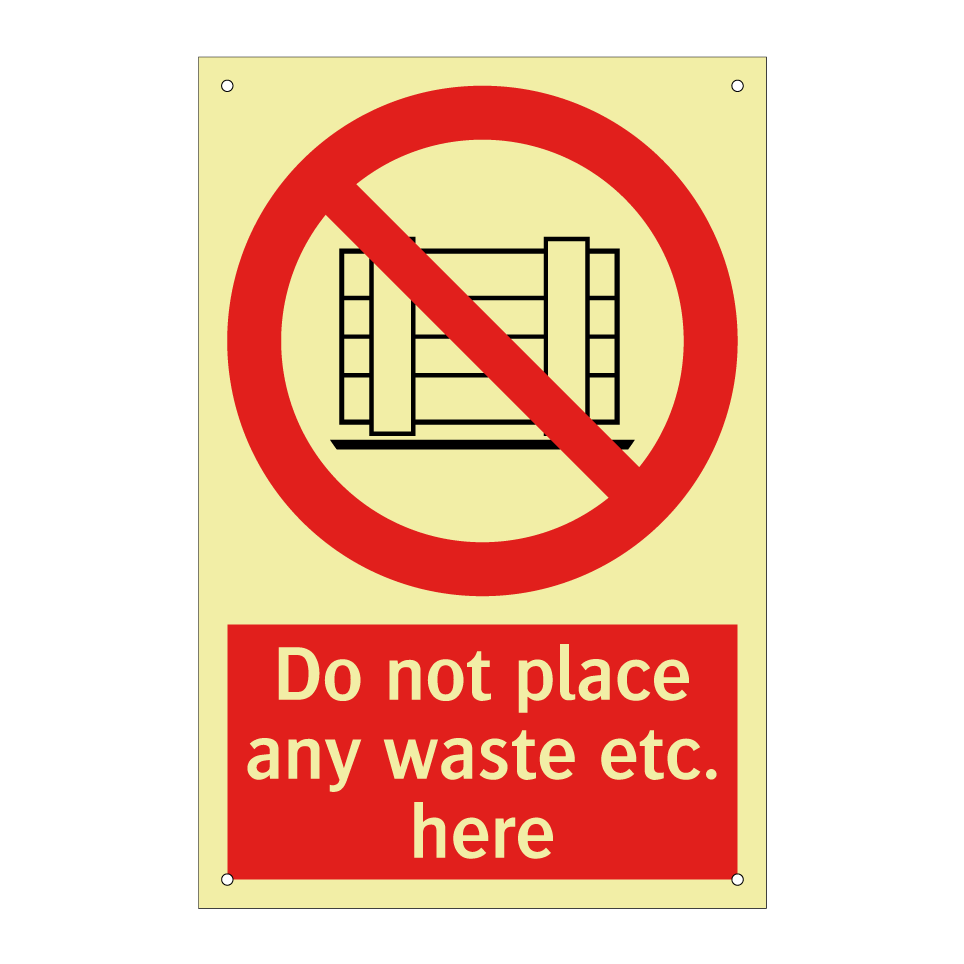 Do not place any waste etc. here