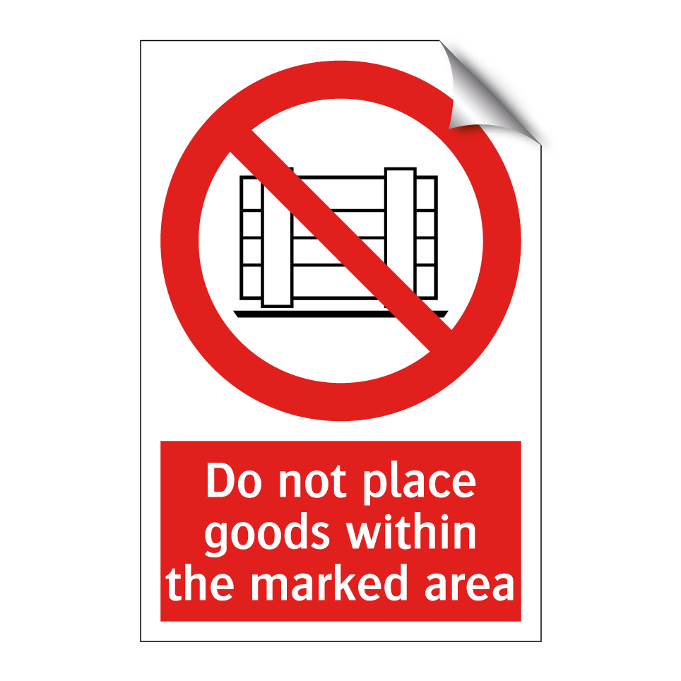 Do not place goods within the marked area