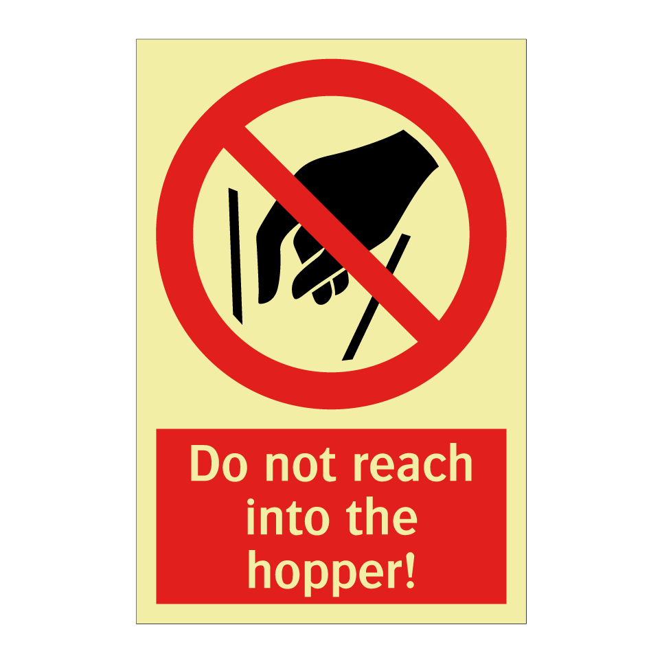 Do not reach into the hopper!