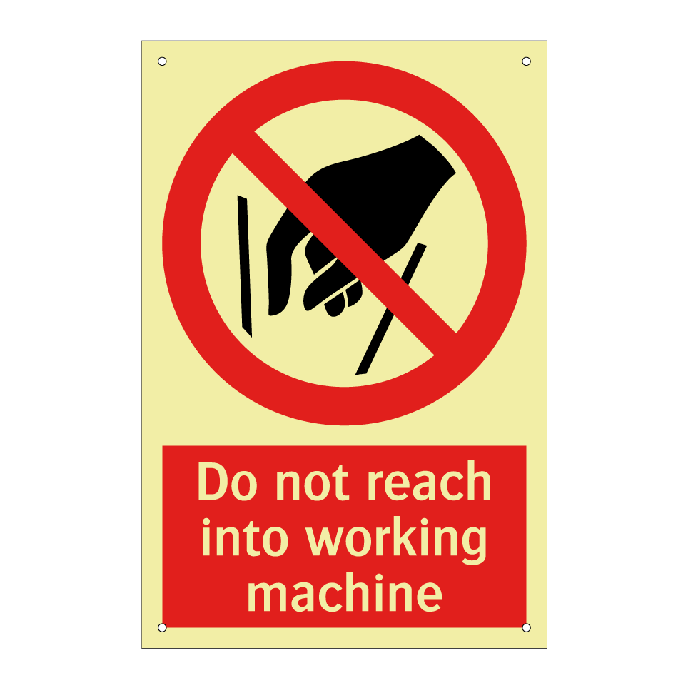 Do not reach into working machine