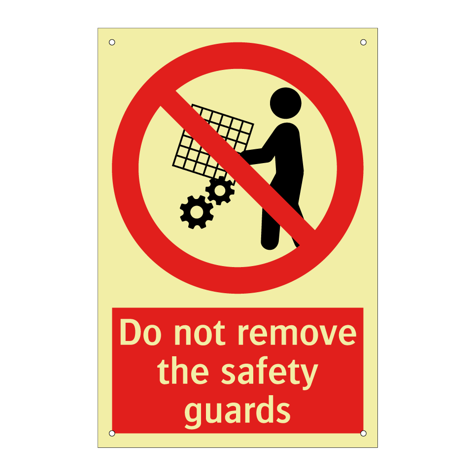 Do not remove the safety guards