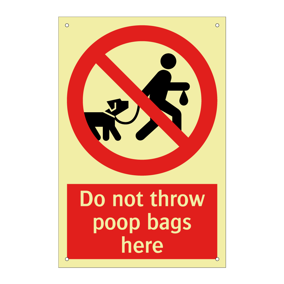 Do not throw poop bags here