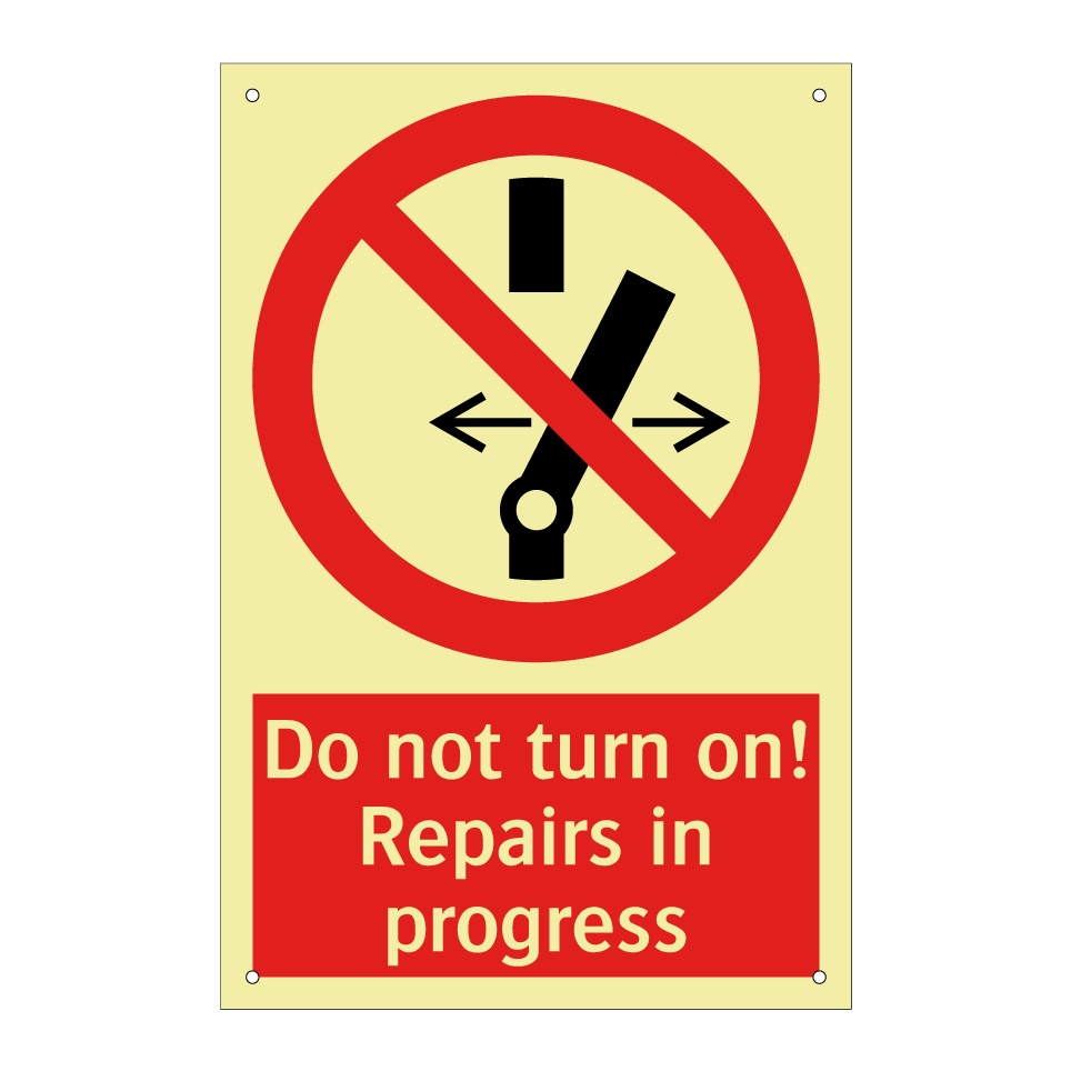 Do not turn on! Repairs in progress