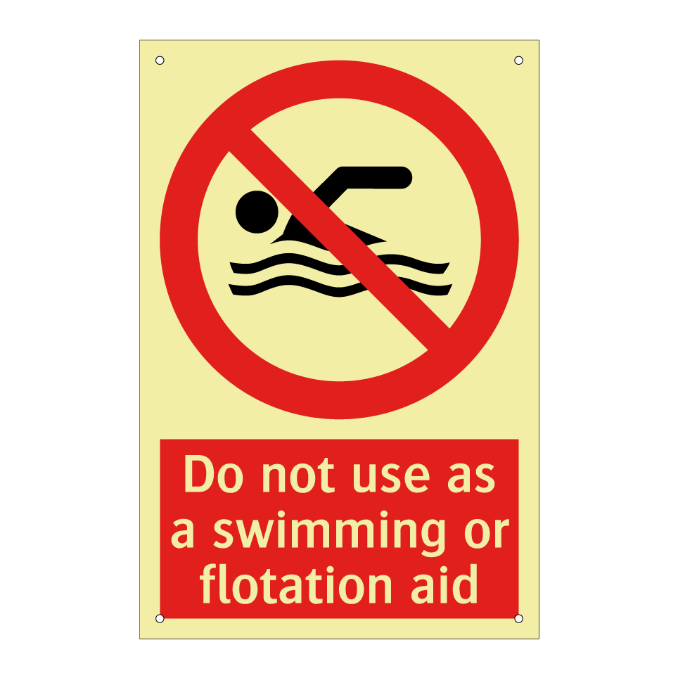 Do not use as a swimming or flotation aid