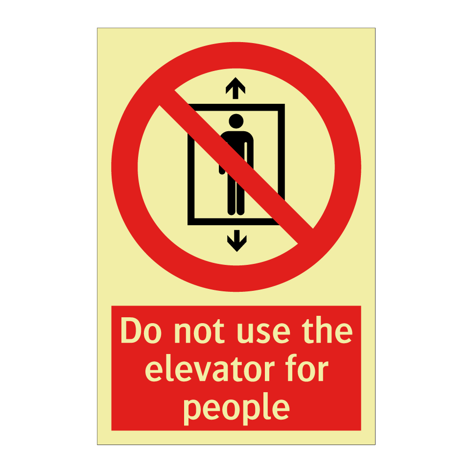 Do not use the elevator for people