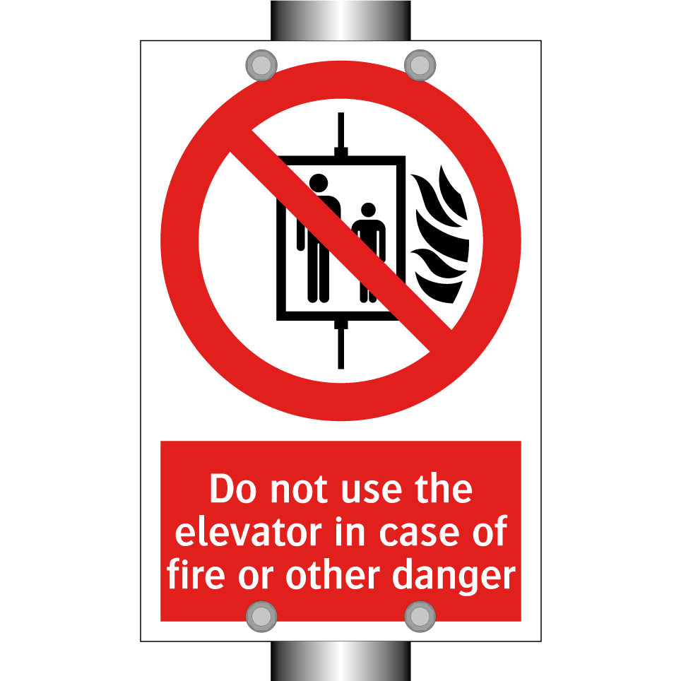 Do not use the elevator in case of fire or other danger