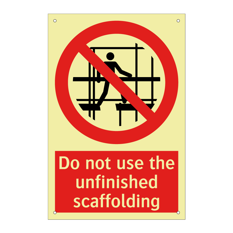 Do not use the unfinished scaffolding