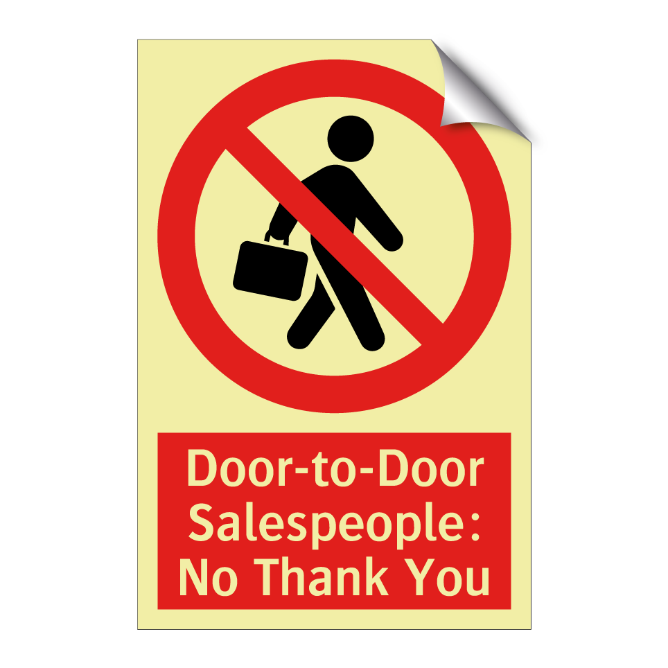 Door-to-Door Salespeople: No Thank You