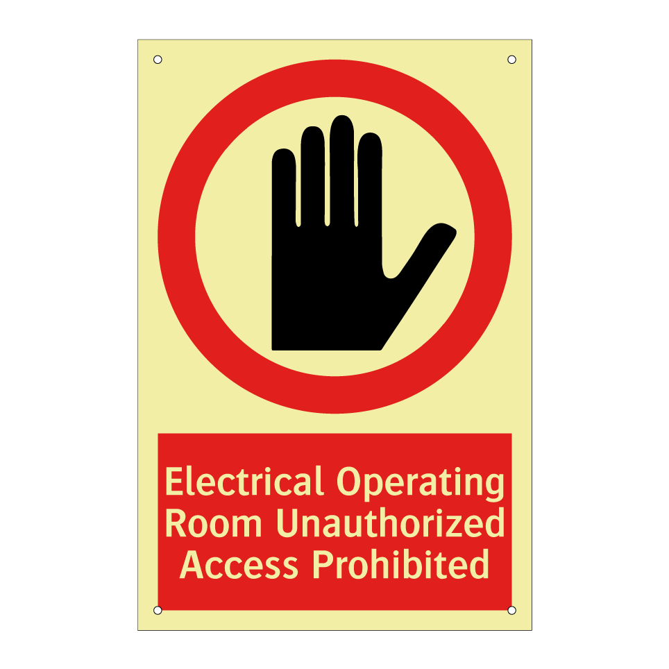 Electrical Operating Room Unauthorized Access Prohibited
