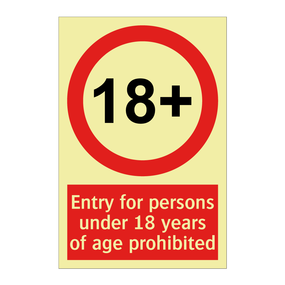 Entry for persons under 18 years of age prohibited