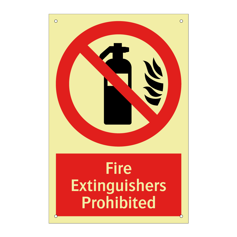 Fire Extinguishers Prohibited