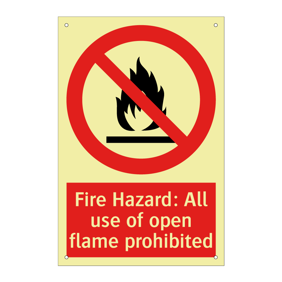 Fire Hazard: All use of open flame prohibited