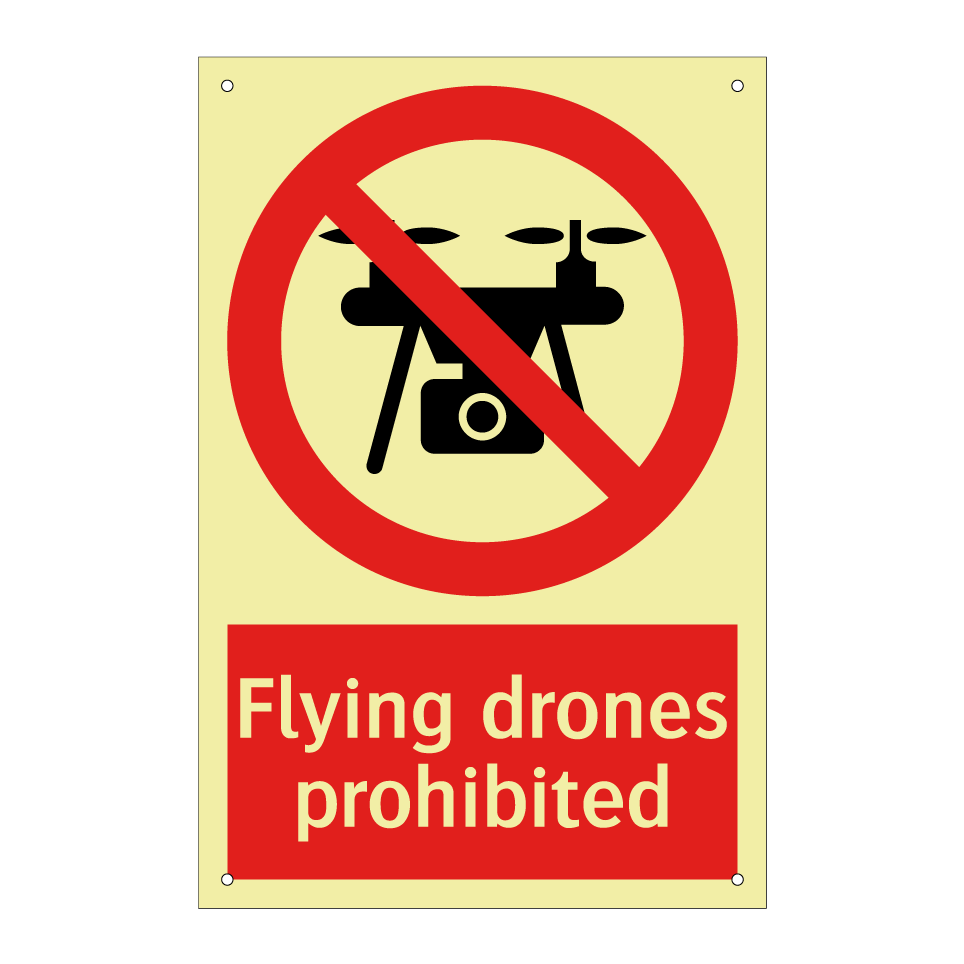 Flying drones prohibited