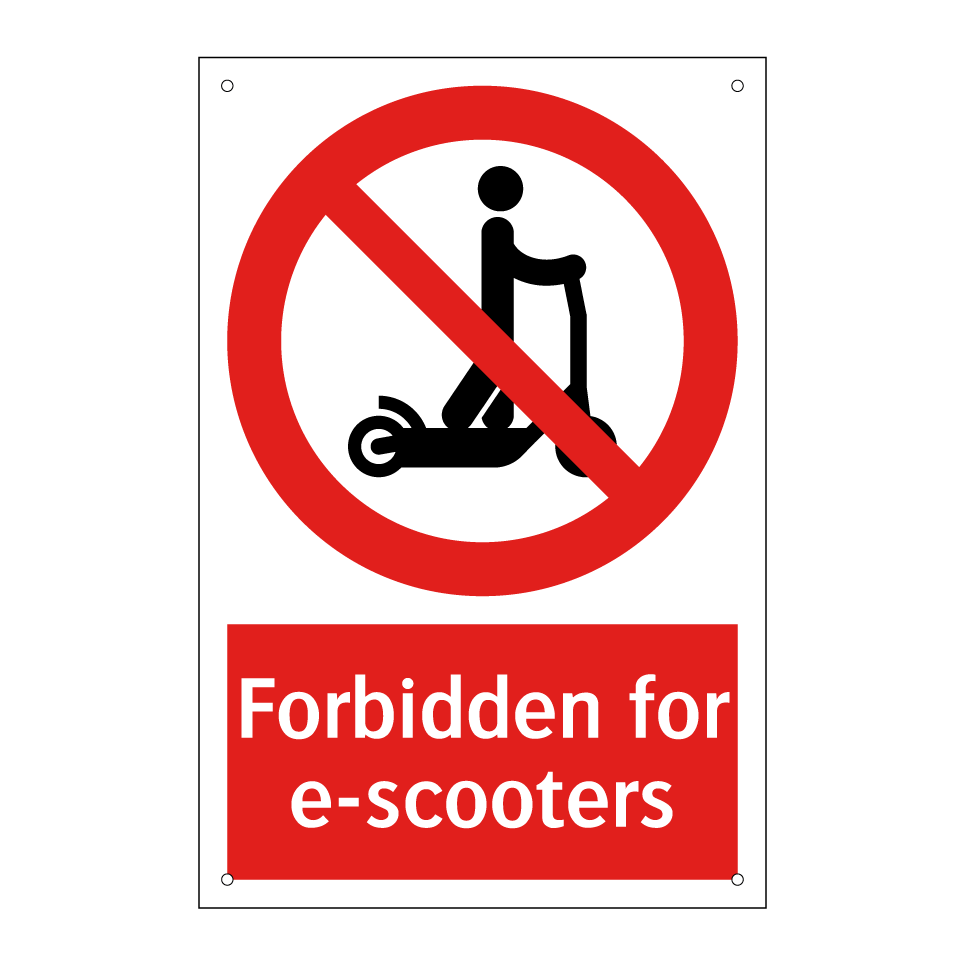 Forbidden for e-scooters