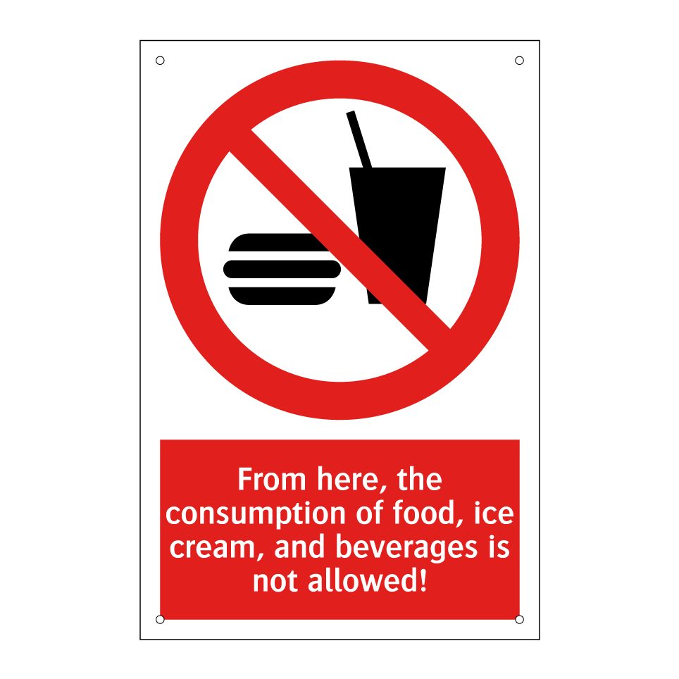 From here, the consumption of food, ice cream, and beverages is not allowed!