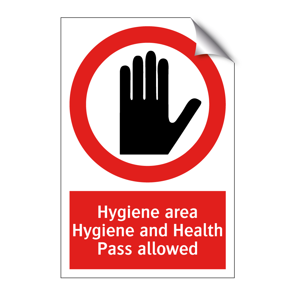 Hygiene area Hygiene and Health Pass allowed